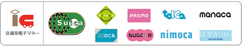 IC transportation card logos in japan